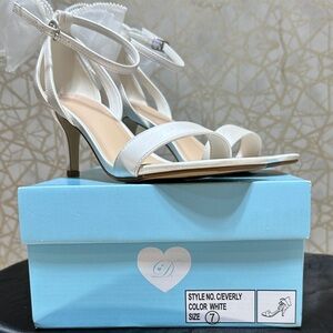 Chic White Ankle Strap Heels